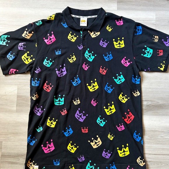 Rare Vintage PNB Nation Men’s 2XL Neon Crown Logo Hip Hop Graffiti Style Shirt - Picture 6 of 9